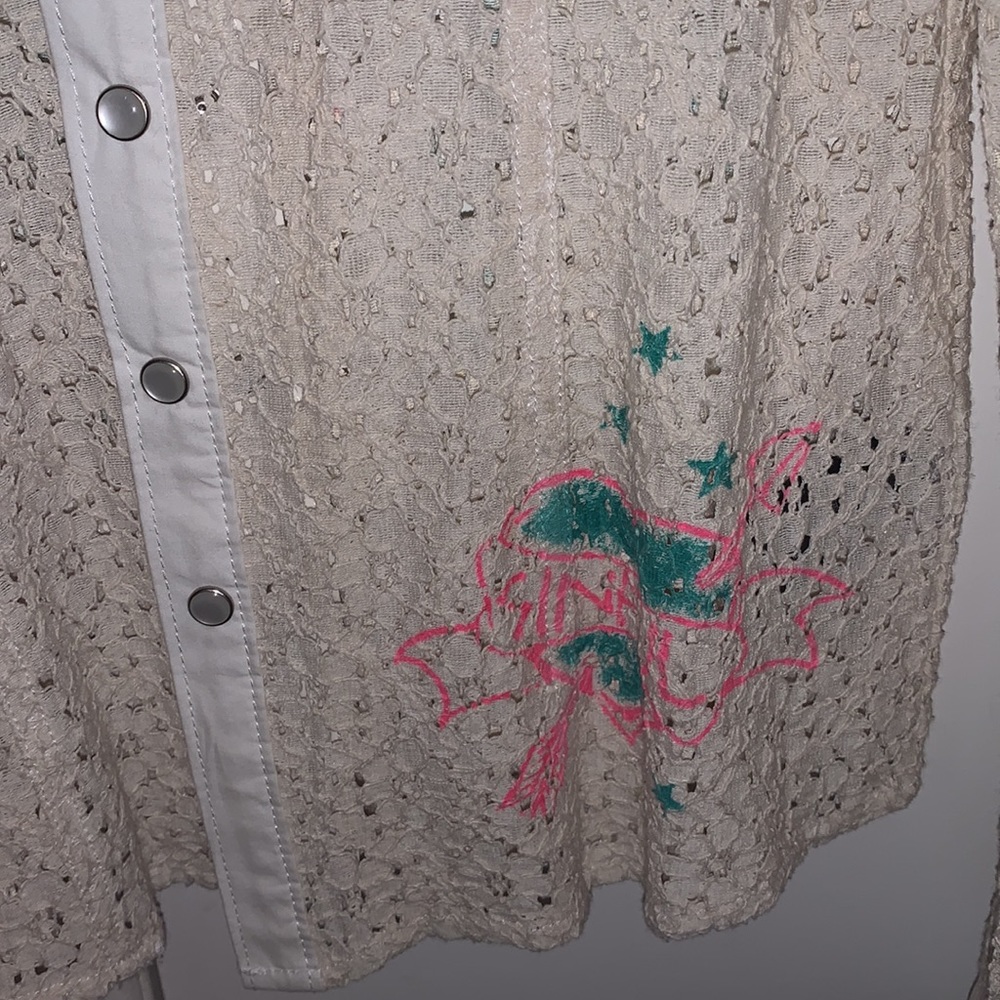 Sinful Iolet Long Sleeve*Button Down*Graphic Top*… - image 8